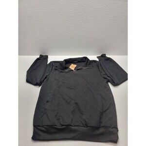 3rd Hill Men’s Medium Black Quarter Zip Pullover Knit Mock Neck Sweater NWT